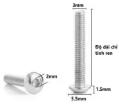 Bulong lục giác Đầu Dù Inox M3( 10con)